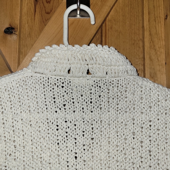 Handknits by eastwinds button down cardigan size womens m/L cream color - Picture 5 of 8